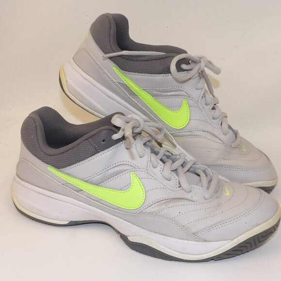 Nike Court Lite Running Sneakers Shoes Gray Volt Green Glow Size Women's 8.5 - Picture 1 of 6